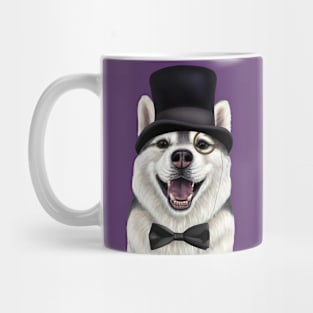 Dapper Husky in a top hat and monocle Mug